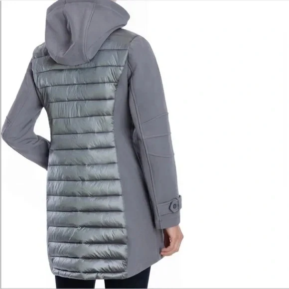 BCBGENERATION Water-Resistant Hooded Softshell Long Puffer Jacket, NWT, XS, $95 - Image 3 of 4