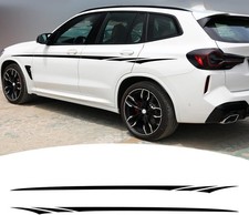 Sports Racing Graphic for Cars, Vinyl Car Body Side Stripe Stickers Black