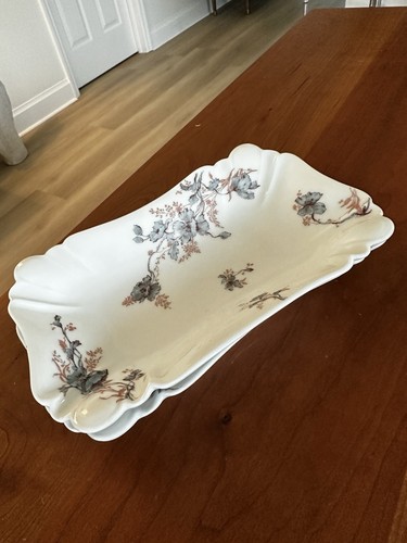 Antikes Paar Haviland Limoges Schleiger 685J Sellerie / Bonbon Geschirr - 8 Zoll