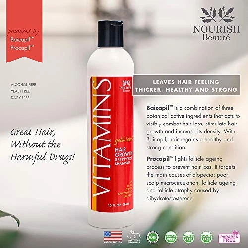 Champú natural Nourish Beaute Vitamins para el crecimiento y la pérdida del cabello para el cabello Foto 3 de 4