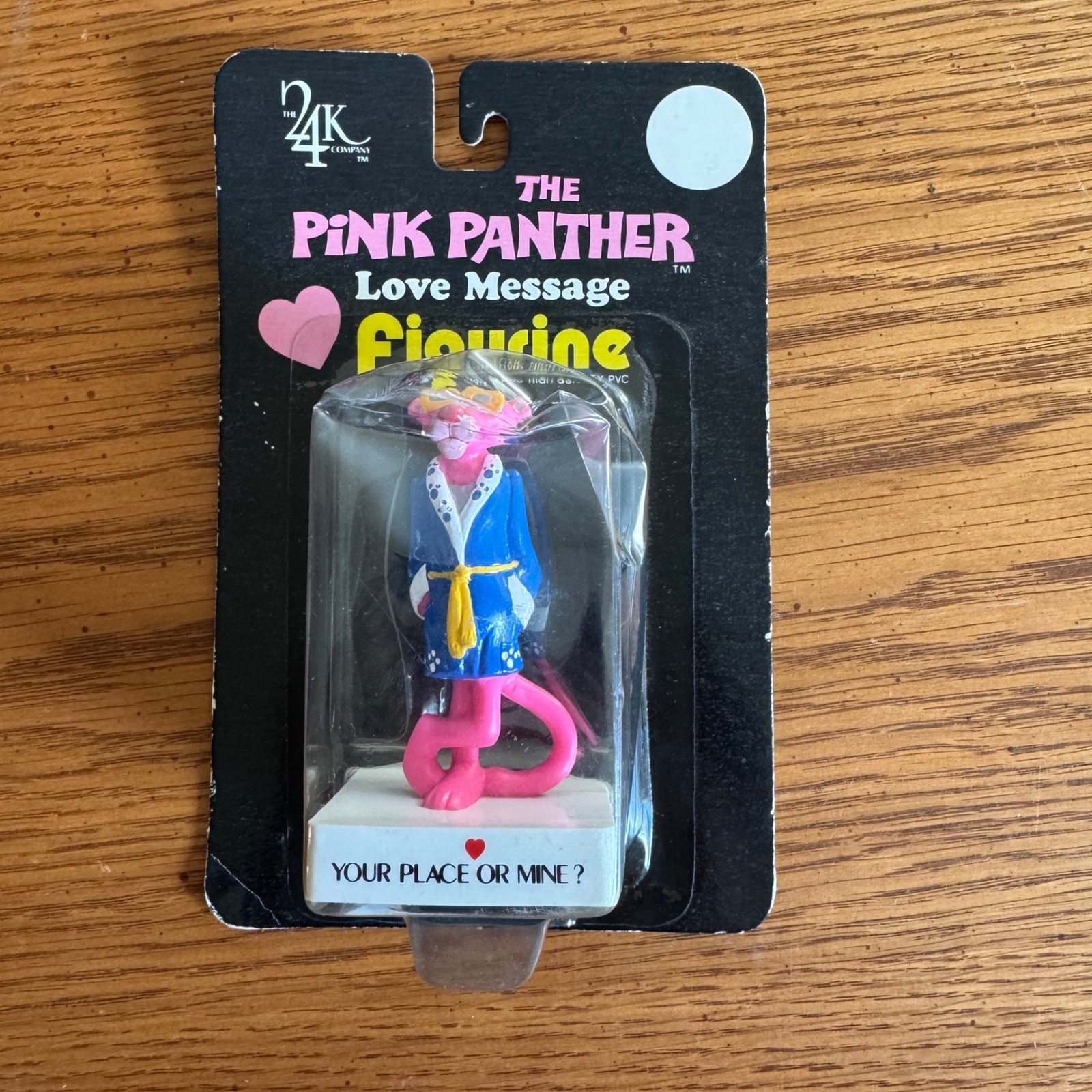 The Pink Panther Love Message Figurine 1989 "Your Place Or Mine" 24K Company