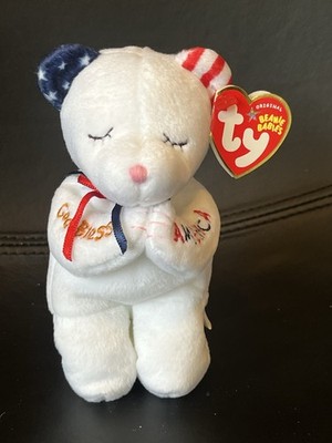 Brandneu mit Etikett Ty Beanie Babys American Blessings Bär im Ruhestand neu makellos