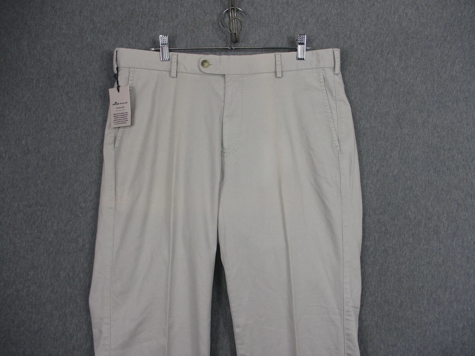NEW Peter Millar Pants Mens 34x36 Gray Soft Touch Twill Chino Stretch ME0B48