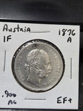 Austria 1 Florin Franz 1876 A - Franz Josef I Silver Coin