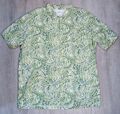 COLUMBIA Mens SS ''Trollers Best'' Shirt FM7011 Green Fishing Floral Hawaii 2XL 