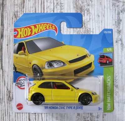 2022 Hot Wheels '99 Honda Civic Type R (EK9) HW Hatchbacks 5/5 Yellow