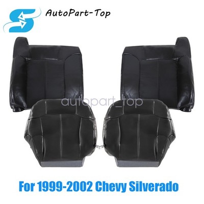 For 99-02 Chevy Silverado Both Side Leather Seat Cover Without Armrest Dark Gray