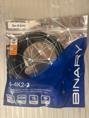Binary B6-4K2-3 B6 Series 4K Ultra HD Premium High Speed HDMI Cable (9.8 feet)