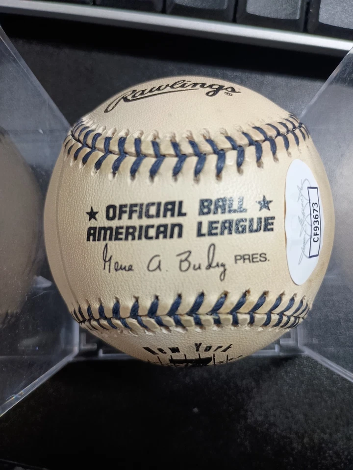 Denny McLain FIRMADO Mickey Mantle Béisbol I Threw Mantle's 535th HR 9/19/68 JSA Foto 3 de 4