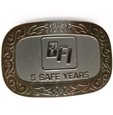Vintage BFI 5 Safe Years Belt Buckle Waste Management Sanitation Safety Award