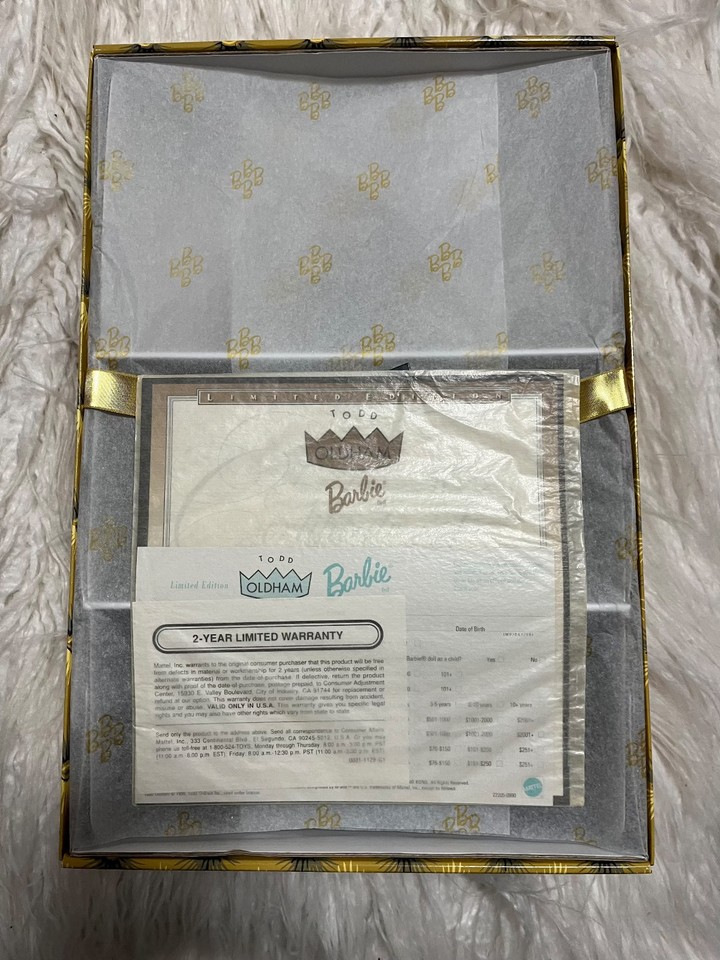 Poupée Barbie Todd Oldham édition limitée 1999 Mattel #22205 NRFB