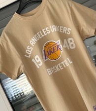 LA Los Angeles Lakers Koszykówka Logo 1948 Motyw Nadruk T-shirt Koszulka Beżowa rozm. S