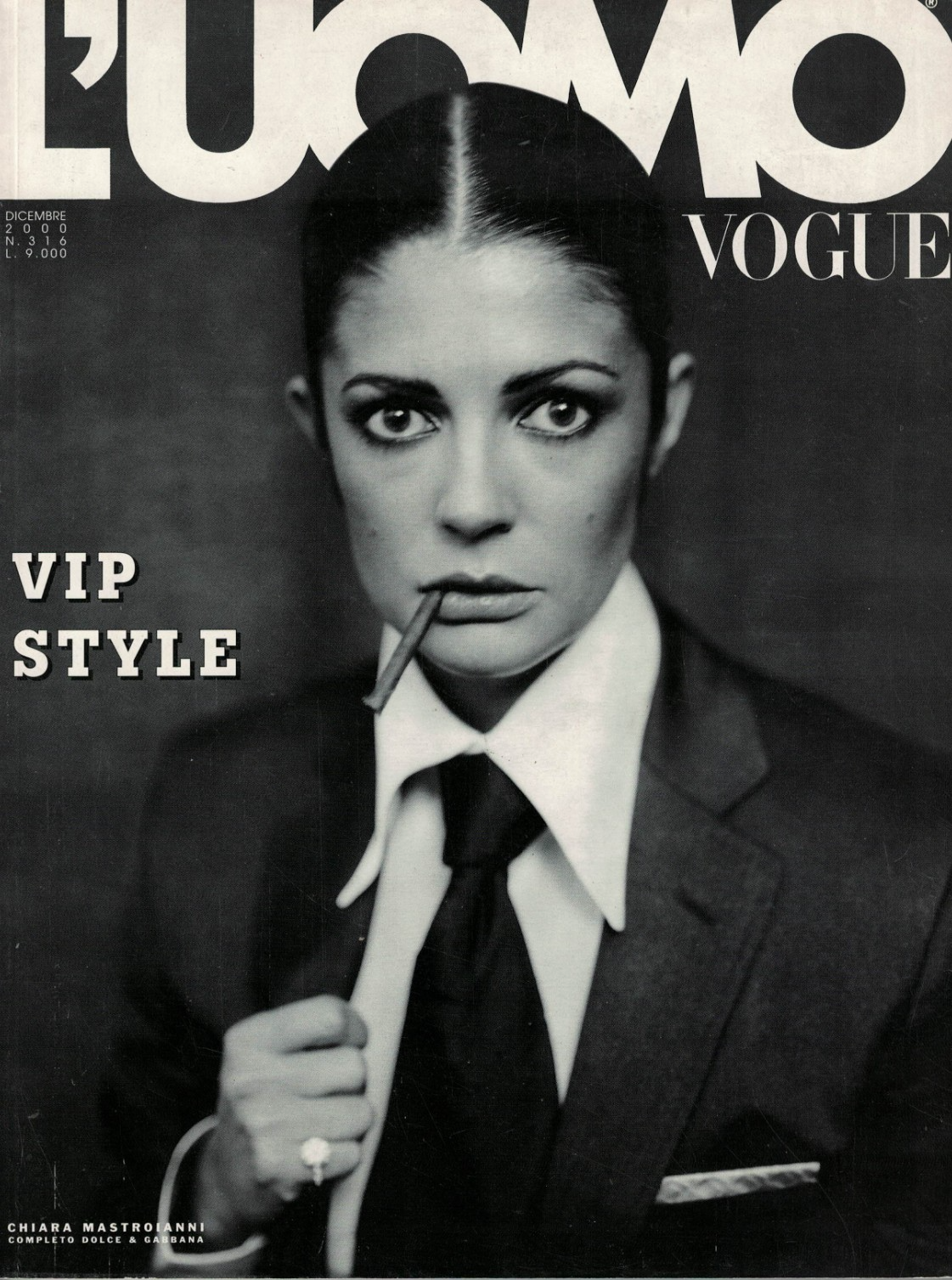 Chiara Mastroianni Bruce Weber L'UOMO VOGUE Magazine December 2000