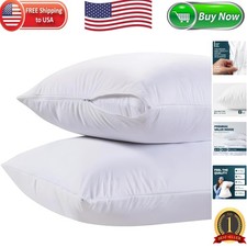 Breathable Cotton Pillow Covers with Hidden Zipper - 2 Pack for Luxury Sleep