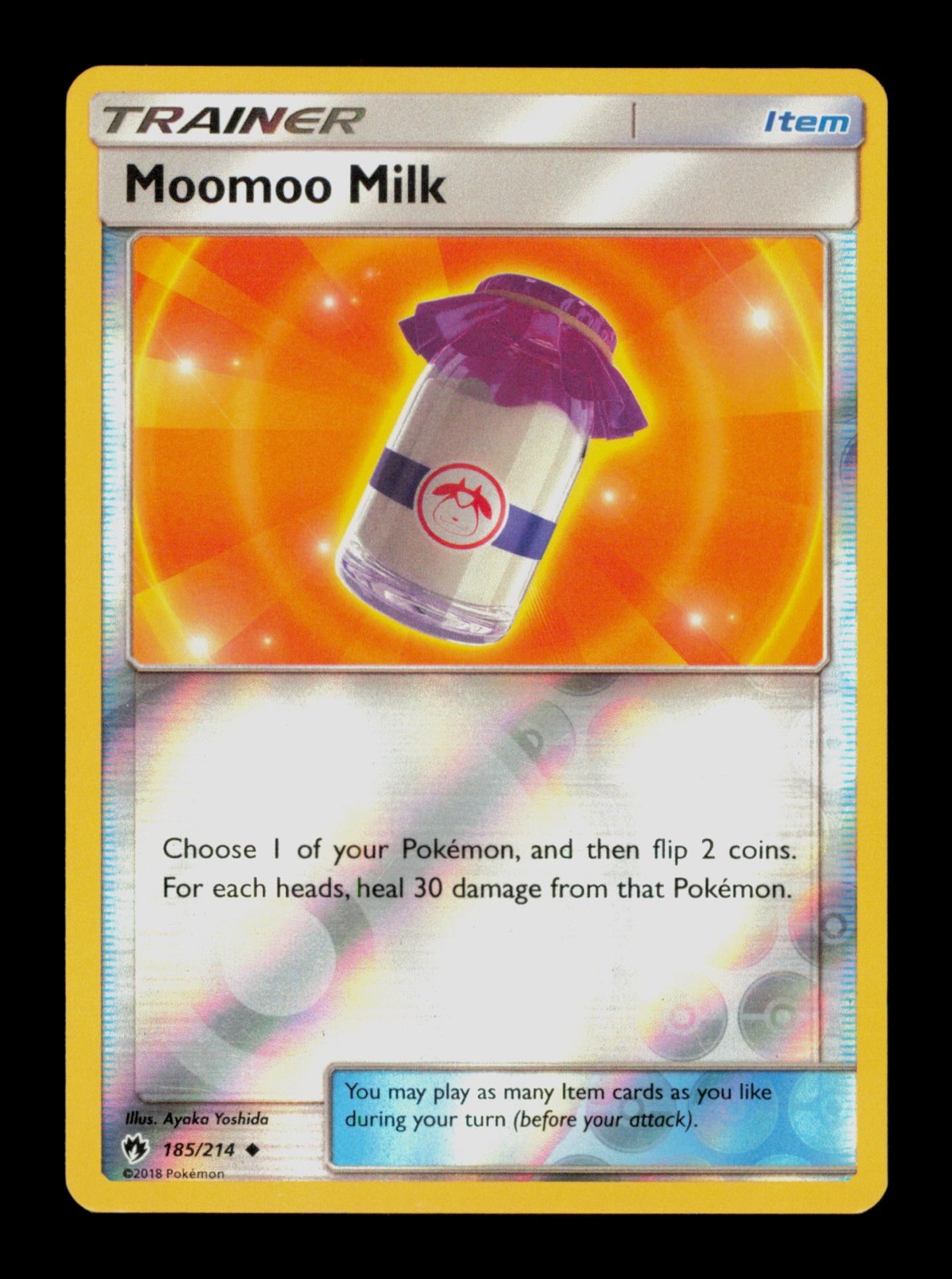 Moomoo Milk 185/214 Pokemon Lost Thunder Holo Trading Card TC