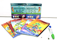 LeapFrog Leap Reader Lot-6 Books,2 Practice Packs, Leap Reader Pen USB Cable