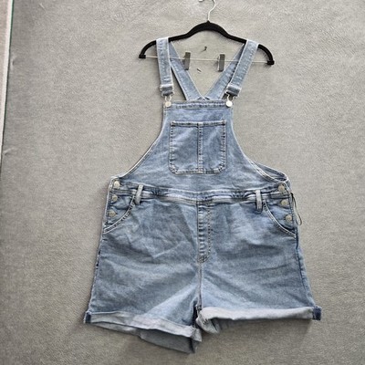 Ava & Viv Women Shorttall 18W Light Blue Denim Overalls