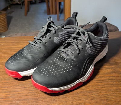 Adidas AdiPower 4orged S Golf Shoes Black/Red - DA9431 Size 13.0