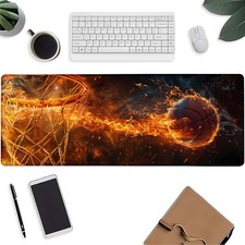 Mouse Pad Basketball Gaming Keyboard Mat Ball Game 31.5"x11.8", Basketball02