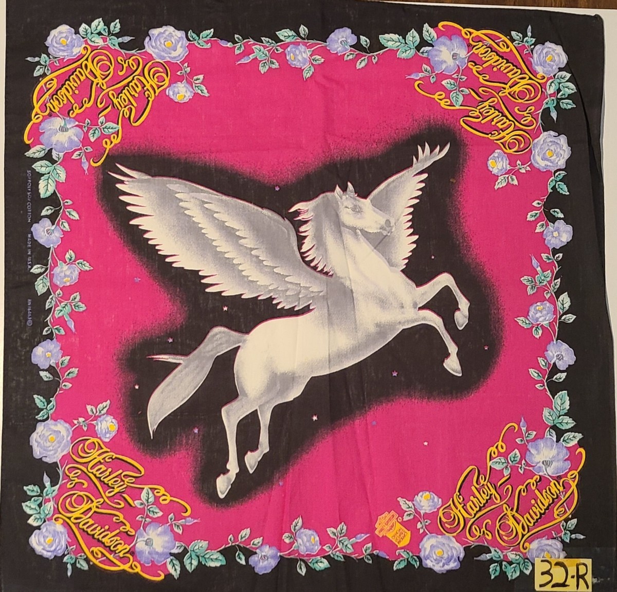 Harley Davidson Pegasus バンダナ Vintage Harley Davidson Teal Pegasus Bandana 22
