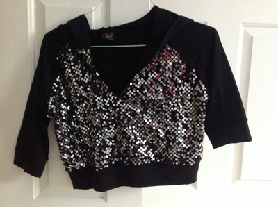 Girls Gia Mia sequin dance hoodie style G219 size Adult Small SA