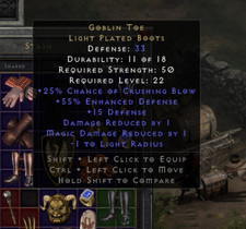 Goblin Toe Light Plated Boots / Diablo 2 Resurrected / PC / Non-Ladder SC