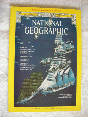 National Geographic Magazine Dezember 1976 Wale, Torre Egger, Jackson Hole