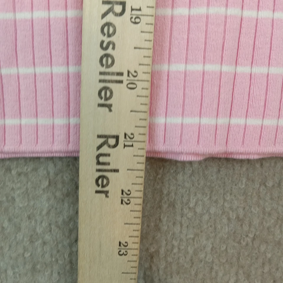 Talbots Tank Top Womens Medium Petite Pink White Striped Knit Sleeveless - Image 3 of 4