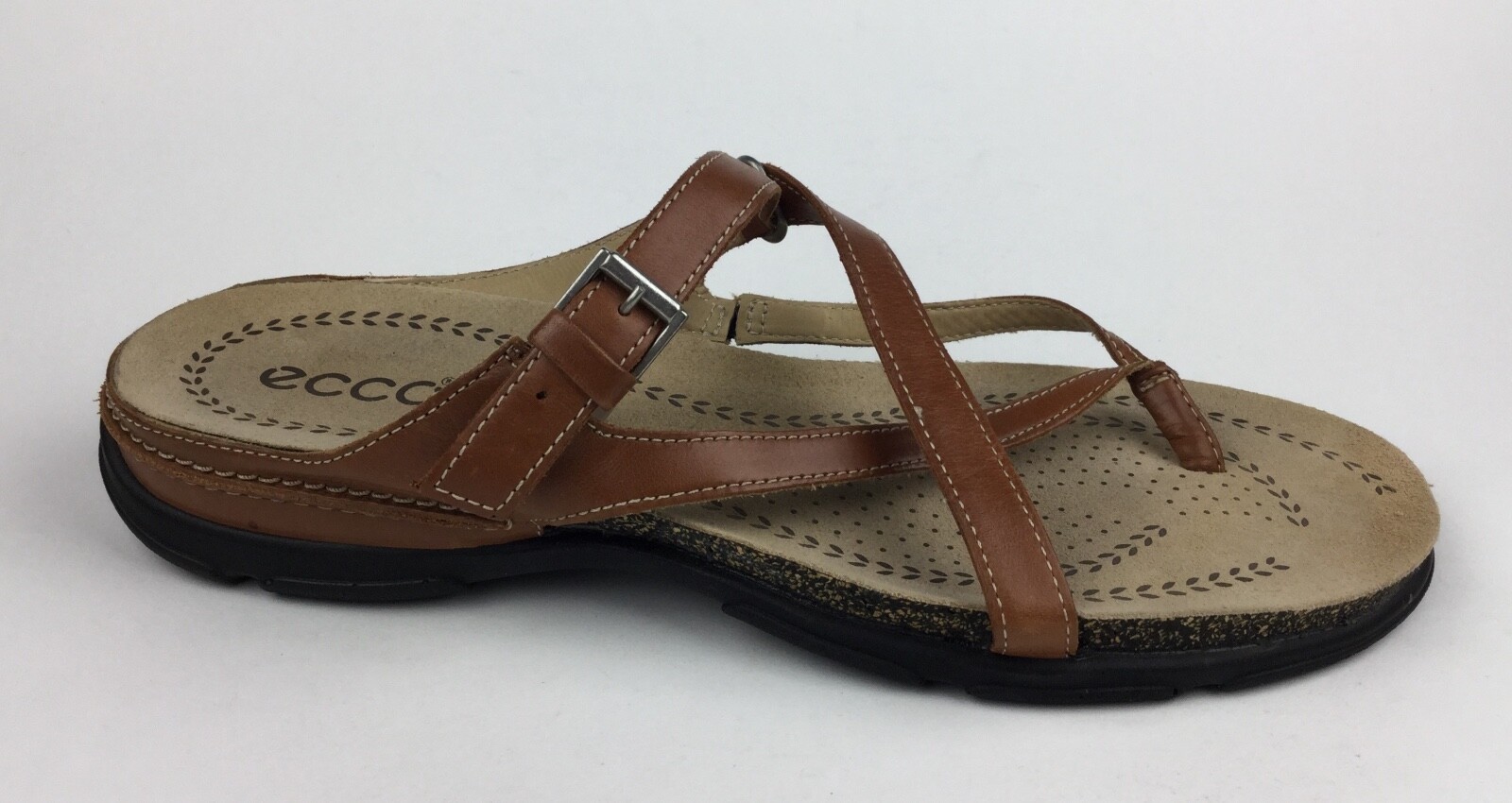 Ecco Womens Brown Leather Flip Flop Sandals Sz US 10-10.5 EU 41 | eBay