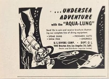 1955 Print Ad Aqua Lung for Scuba Diving US Divers Corp Los Angeles,California