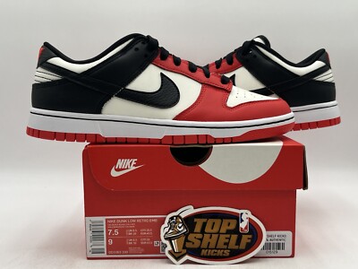 New Nike Dunk Low EMB NBA 75th Anniversary Chicago Size 7.5 2021 Authentic Rare 