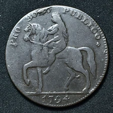 1794 LADY GODIVA / COVENTRY CROSS LETTERED EDGE TOKEN D7&H 247R # S-807