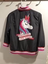 Girls Disney Minnie Mouse Varsity Bomber Jacket Unicorns Are Real XL Xlarge