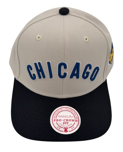 Mitchell & Ness MLB Chicago Cubs Off Word Pro Crown Coop Collection Snapback Hat - Picture 5 of 12