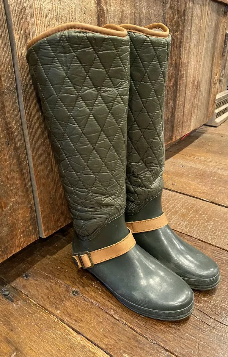 SPERRY HINGHAM TOP SIDER RAIN BOOT HUNTER GREEN SZ 6 eBay