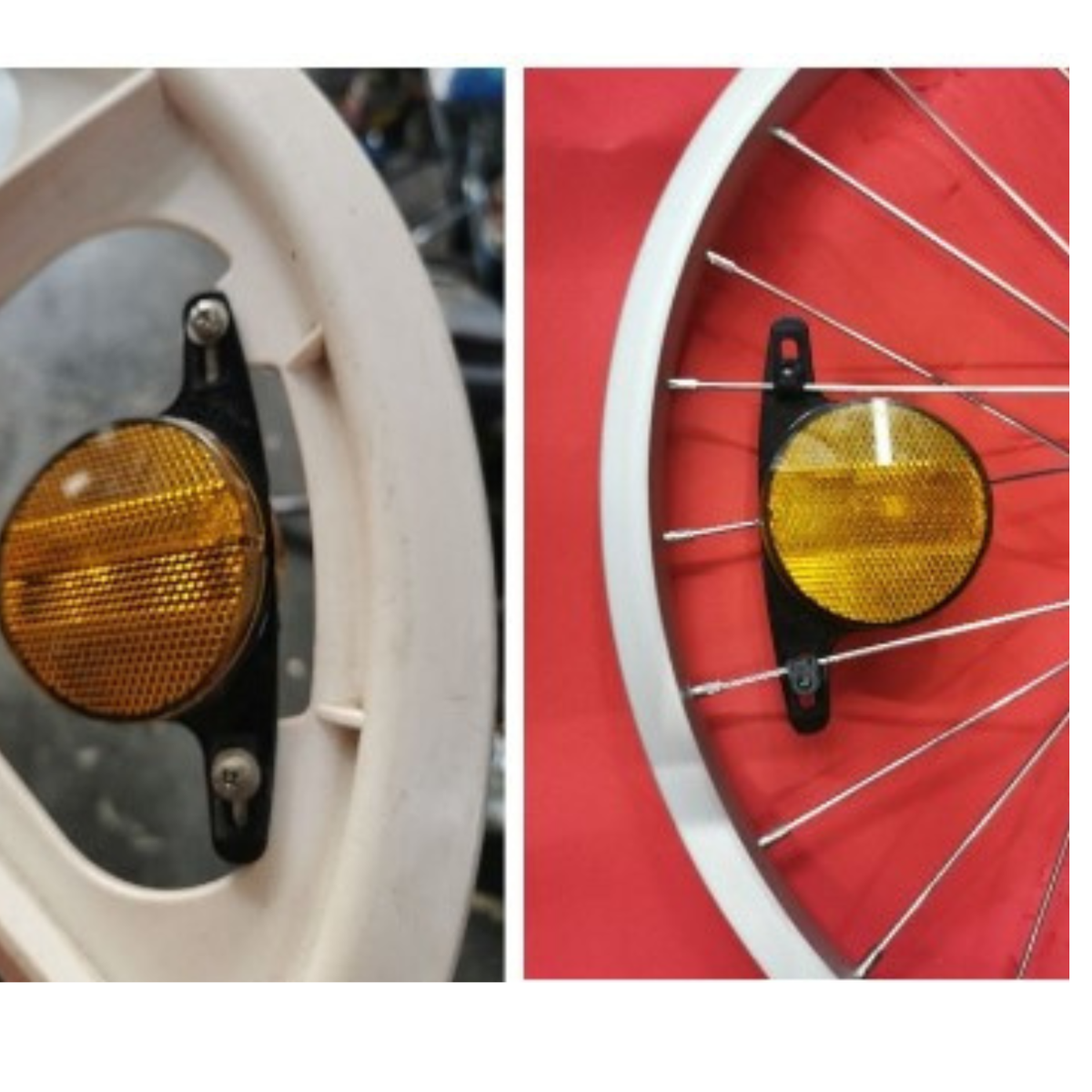 Cat Eye Bicycle Reflector Mag Wheels BMX Combo 2 pairs Red