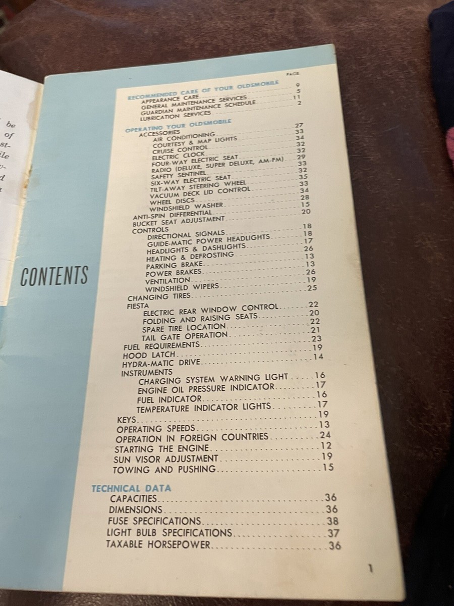 1961 Color Specifications Trims - Starfire / 98 / Super 88 / Dynamic 88