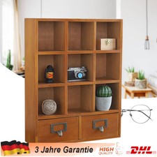 Holzregal Setzkasten Standregal Würfelregal 9 Fächer 2 Schubladen!