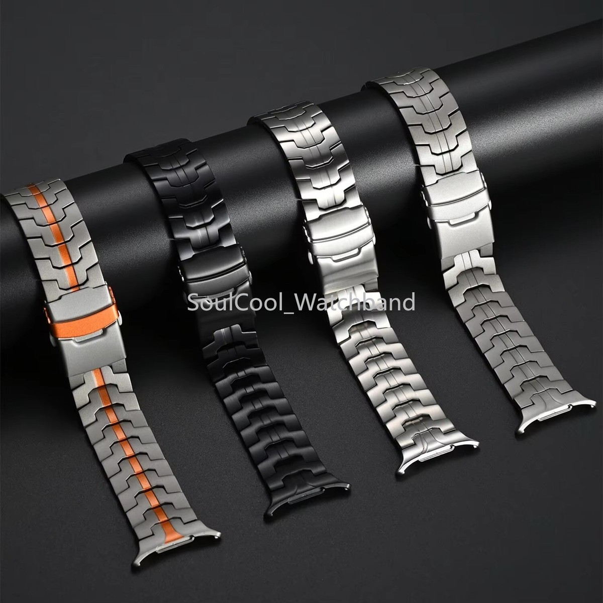 Titanium No Gaps Curved End Metal Band For Samsung Galaxy Watch  display picture 1