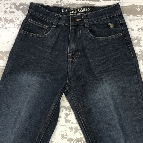 US Polo ASSN Straight Leg Jeans Girls 14 Junior Embroidery Blue Med Wash Denim - Picture 3 of 22