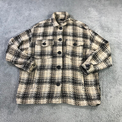 Zara Plaid Cropped Jacket ZARA TEXTURED PLAID GINGHAM CHECKERED