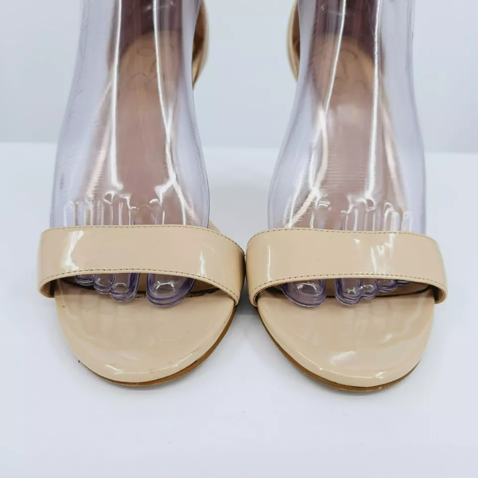 Sandalias de tacón de aguja Jessica Simpson Julles 8,5 charol desnudo correa para el tobillo Foto 4 de 4