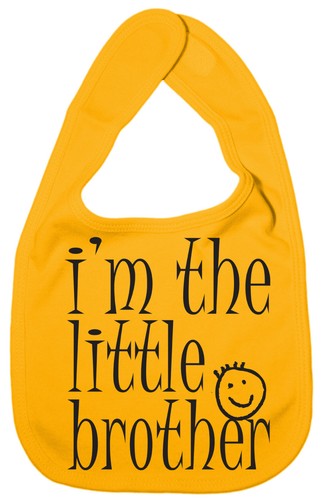 Baby Brother Bib "I'm the Little Brother" New Baby Boy feeding Newborn Gift - Picture 9 of 10