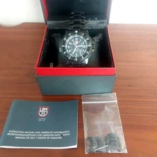 Luminox Navy Seal 3050 Quartz Watch Black Date Luminescent Used