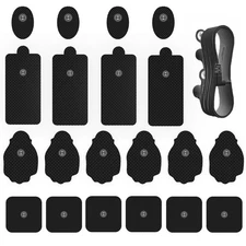 20 Pack TENS Unit Electrode Pads with Wire Cable Combination Set. Reusable Pr...