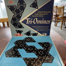 Ideal Tri-ominos Dominoes Board Game 1968 Vintage, Complete Boxed