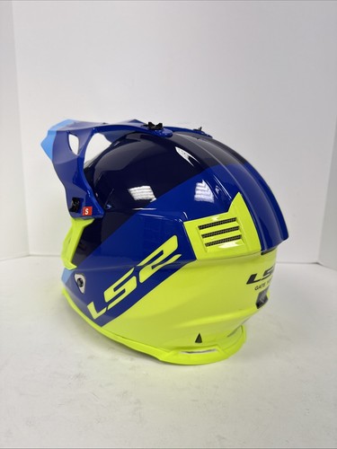 LS2 Youth Gate Launch Helmet Blue/Yellow YOUTH Small - Picture 3 of 9