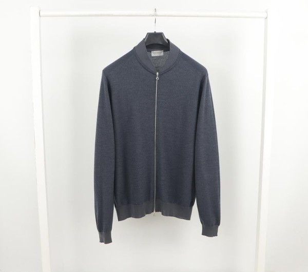 Herren John Smedley Pullover Grau Wolle 42 / XL / 50