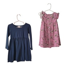 Matilda Jane Size 4 Dress Lot Kids Navy Long Sleeve Pink Floral Paisley Ruffle