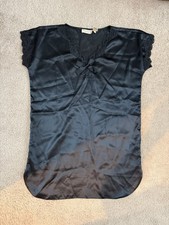 Vtg Victoria's Secret Gold Label Nightgown Slip Dress Women S Satin Lace Goth